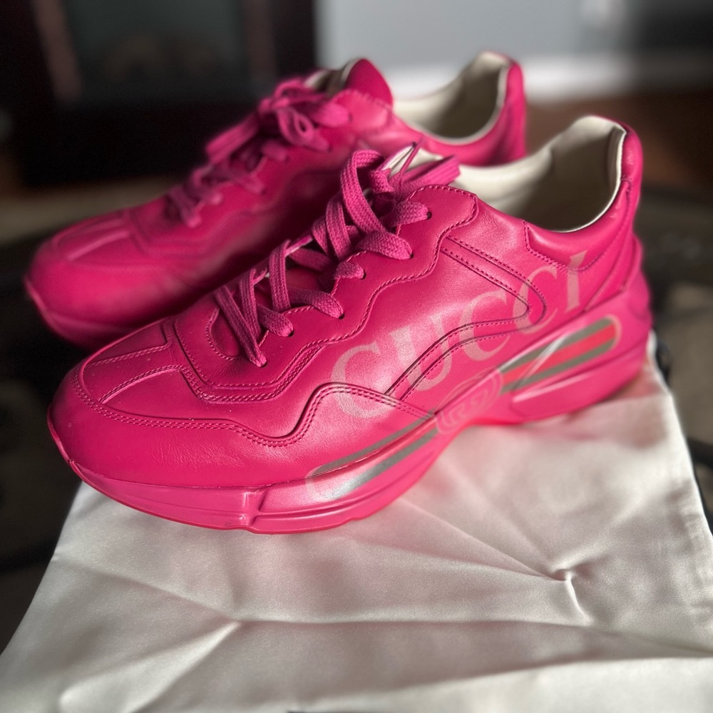 Gucci Pink Rhyton Sneakers